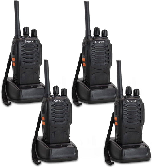 Walkie Talkies 4 Pack Long Range 2 Way Radio Handheld 16-Ch Two Radios