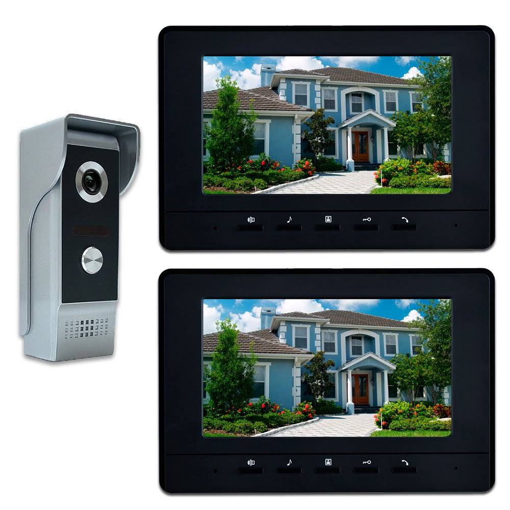 Video Intercom System, 7 Inches Video Doorbell Door Phone System, Wired Video Door Phone Hd Camera Kits Dual-Way Intercom For Villa House