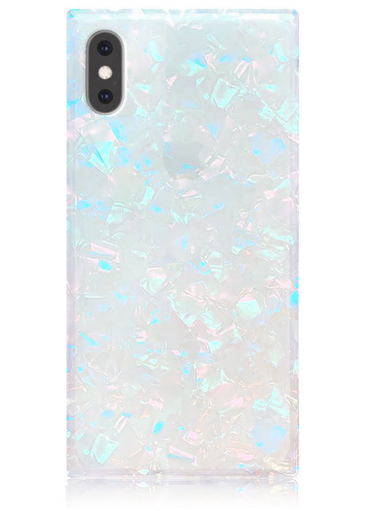 White Pearl Square Iphone Case - Yellow/Neon - Phone Case