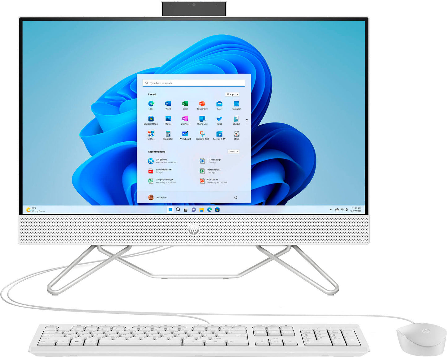 23.8 Inch Full Hd Touch-Screen All-In-One - Intel Core I3 - 8gb Memory - 512gb Ssd - Starry White Desktop Pc Computer