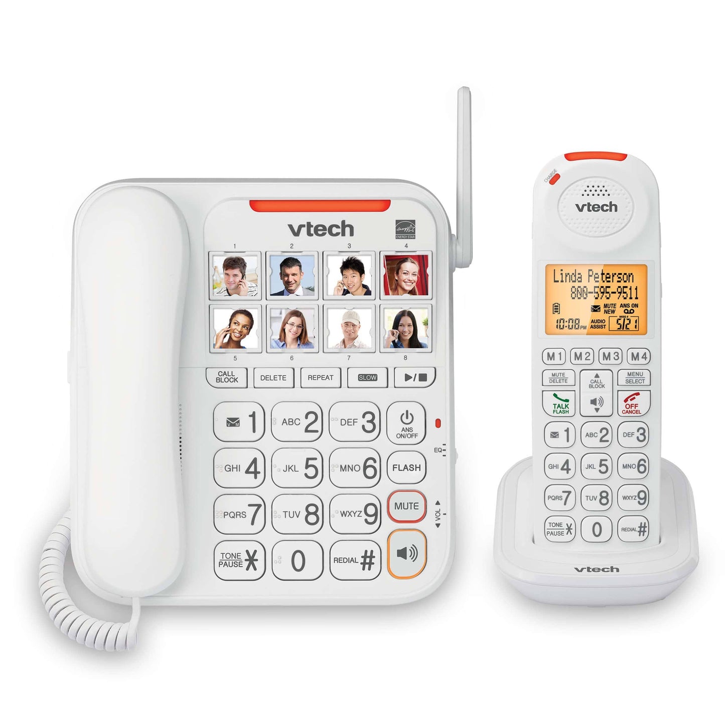 (Sn5147) Amplified Corded/Cordless Phone With Big Buttons, Answering Machine, Caller Id