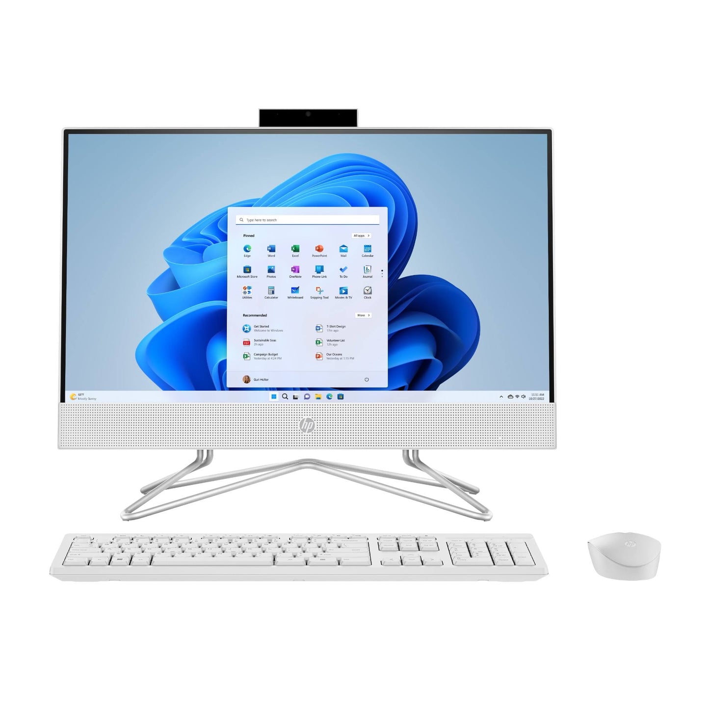 21.5 All-In-One Pc, Intel Pentium, 8gb Memory, 128gb Ssd, Windows 11 Home S Mode, White, 22-Dd0143w