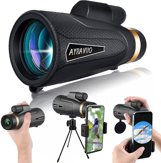 1260 Monocular Telescope With Smartphone Holder & Upgraded Tripod, High Powered Smc & Bak4 Scope For Adults, Birthday Gifts For Men Dad Him