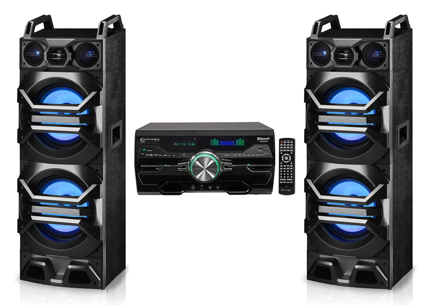 (2) Dual 10 3000w Speakers W/Led