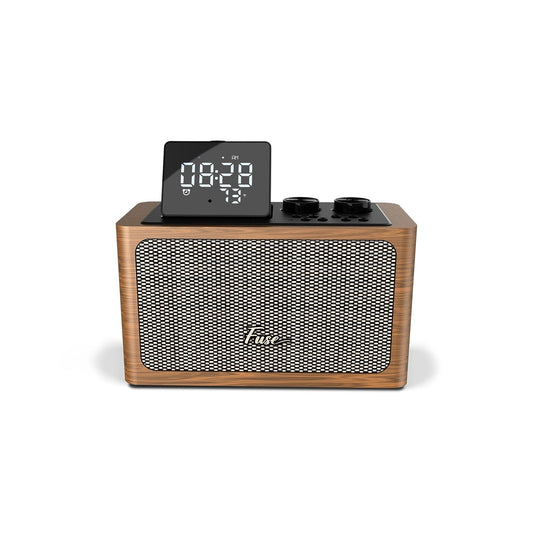 Zide Vintage Retro Radio With Alarm Clock Brown