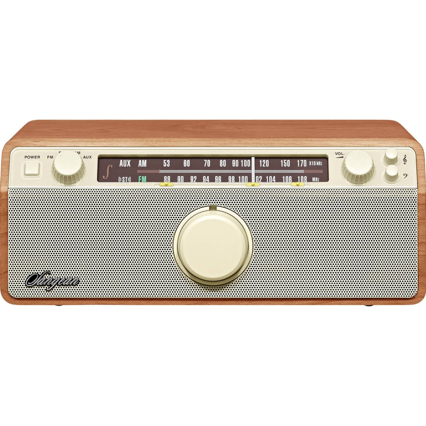 Wr-12 Am/Fm Aux-In Analog Wooden Cabinet Receiver - Walnut