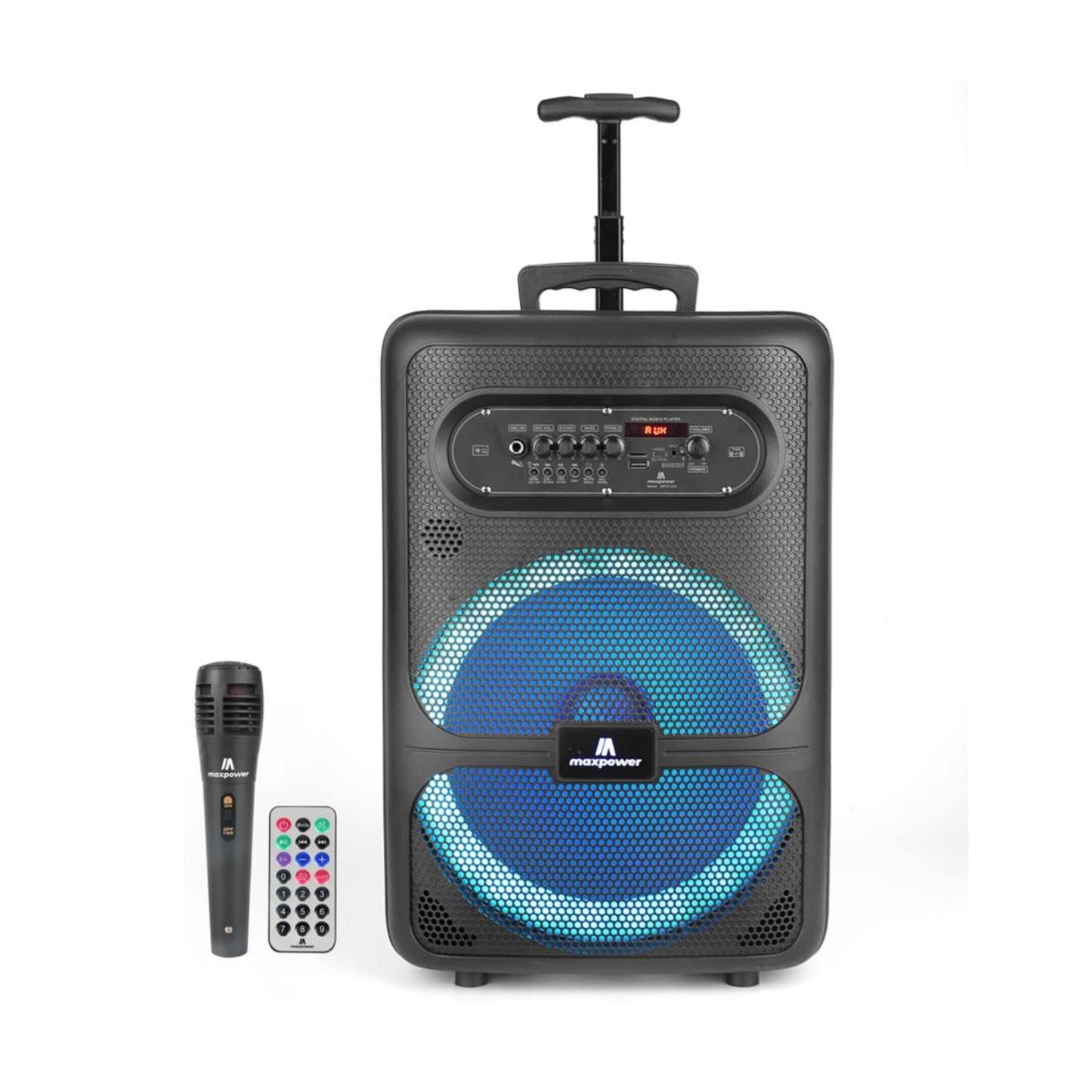 12 Trolley Bluetooth Speaker With Stand Combo Wired Mic & Remote