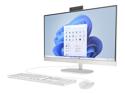 23.8-Inch All-In-One Desktop Pc 24-Cr0077c, Amd Ryzen 5 7520u, 8gb Memory, 512gb Ssd Drive, White Wired Keyboard And Mouse Combo, True Vision