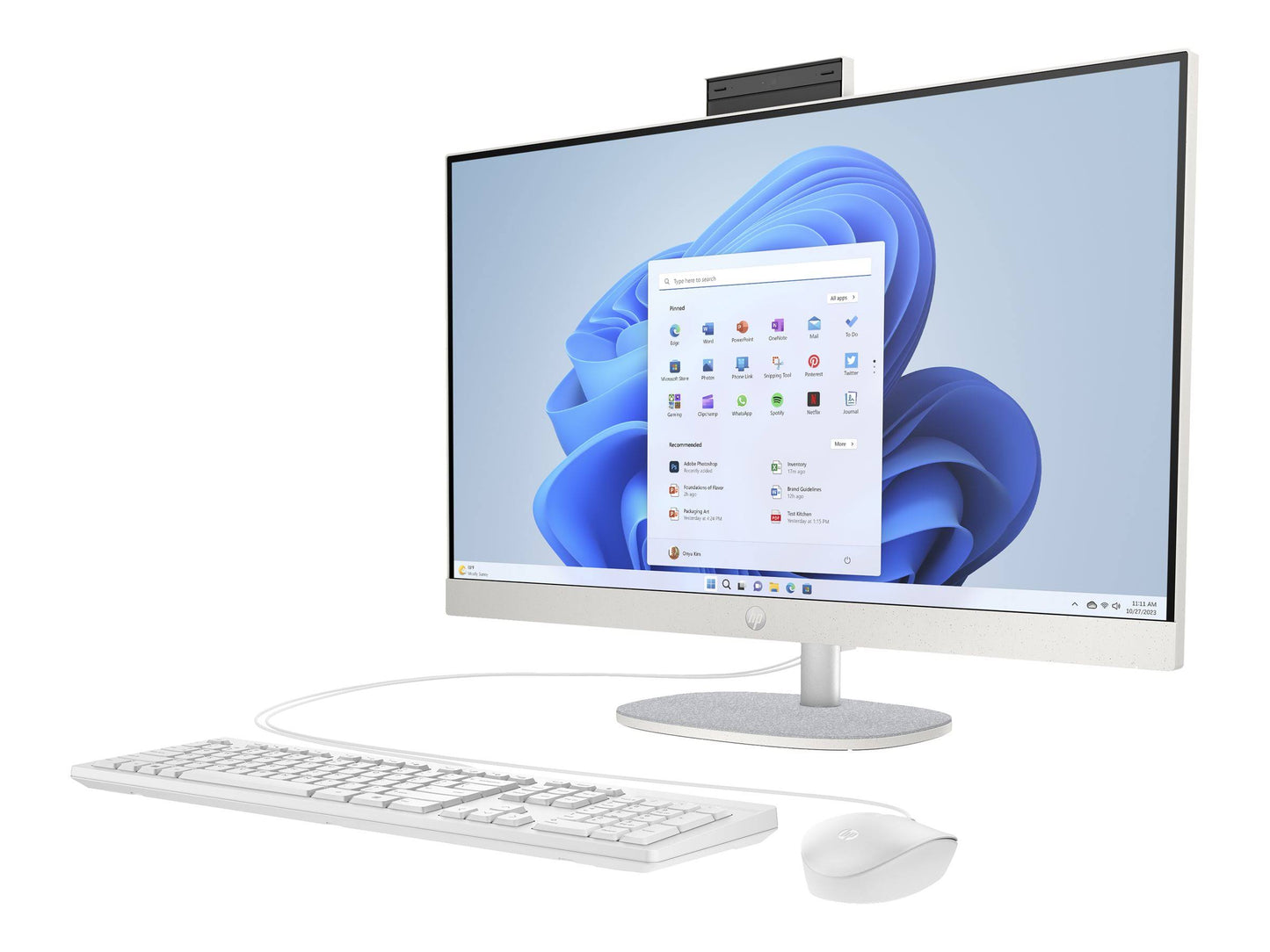 23.8 Inch Touchscreen All-In-One Desktop - Amd Ryzen 3 7320u - 1080p - Windows 11 Pc Computer, Size: 28, White