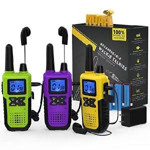 3 Long Distance Walkie Talkies Long Range For Adults - Rechargeable 2 Way Radios Walkie Talkies Long Range 3 Pack Work Walkie Talkies With Earpiece