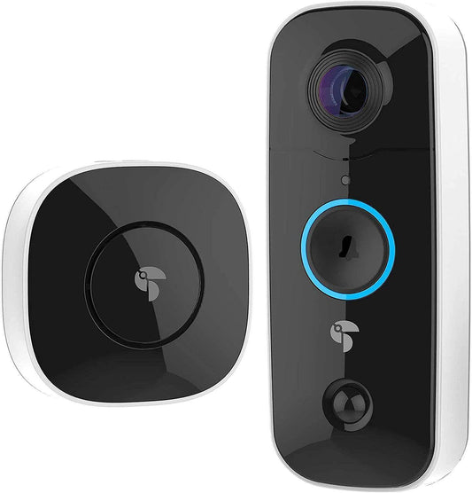 1 Wireless Battery Powered Video Doorbell + 1 Wireless Battery Powered Camera 4400 Mah Bundle