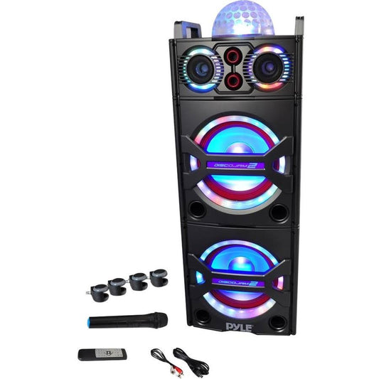 2 X Psufm1043bt Portable Bluetooth Speaker System With Led Lights (2 Pack)