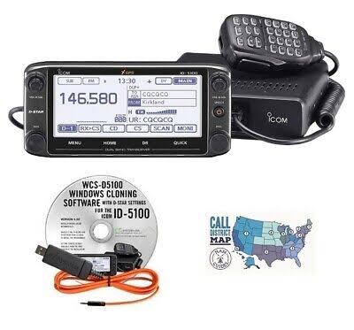 2 Items - Includes  Id-5100a Deluxe Vhf/Uhf Dual Band D-Star Transceiver With Touchscreen And Ham Guides Tm Quick Reference Card