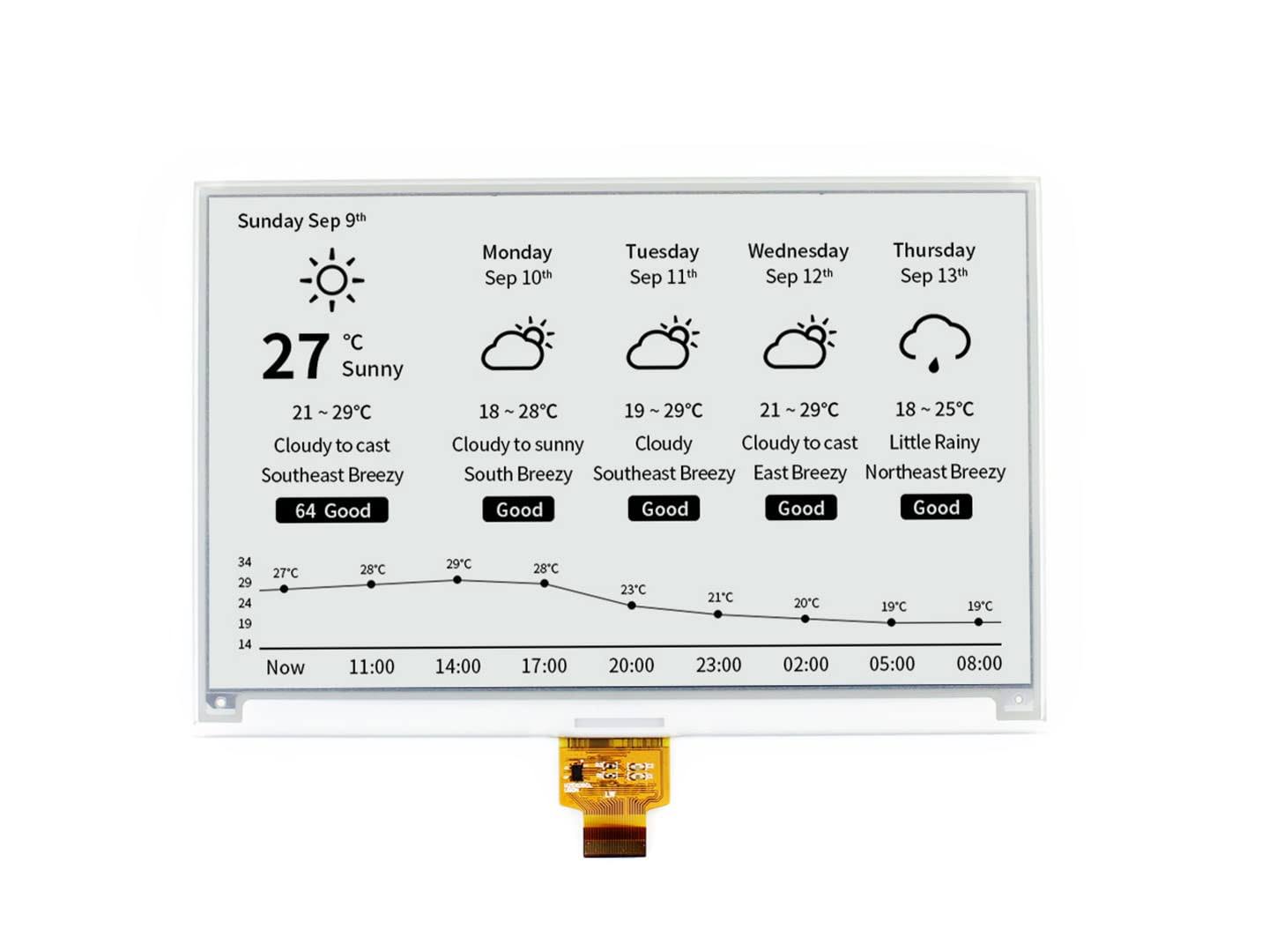 7.5 Inch E-Paper Raw Display Panel 800x480 Resolution 3.3v E-Ink Electronic Paper Screen Without Pcb With Embedded Controller,Communicating