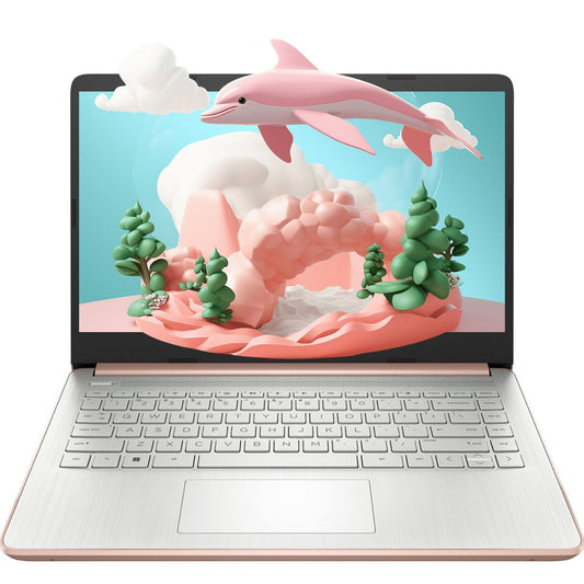 14-Inch Hd Thin & Light Laptop, Intel Celeron Quad-Core Processor, Long Battery Life, Webcam, Bluetooth, Wi-Fi, P500 Ssd, Pink, Win 11 + 1 Year