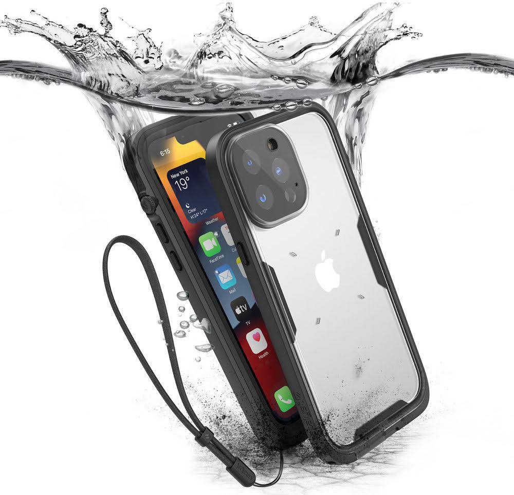 33ft Waterproof Case Designed For Iphone 13 Pro Max Drop Proof 6.6ft, Clear Back, Compatible Crux Accessories (Stealth Black)